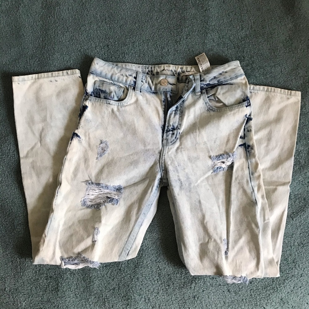 Zara Ligh washed blue denim Straight Jeans size 2
